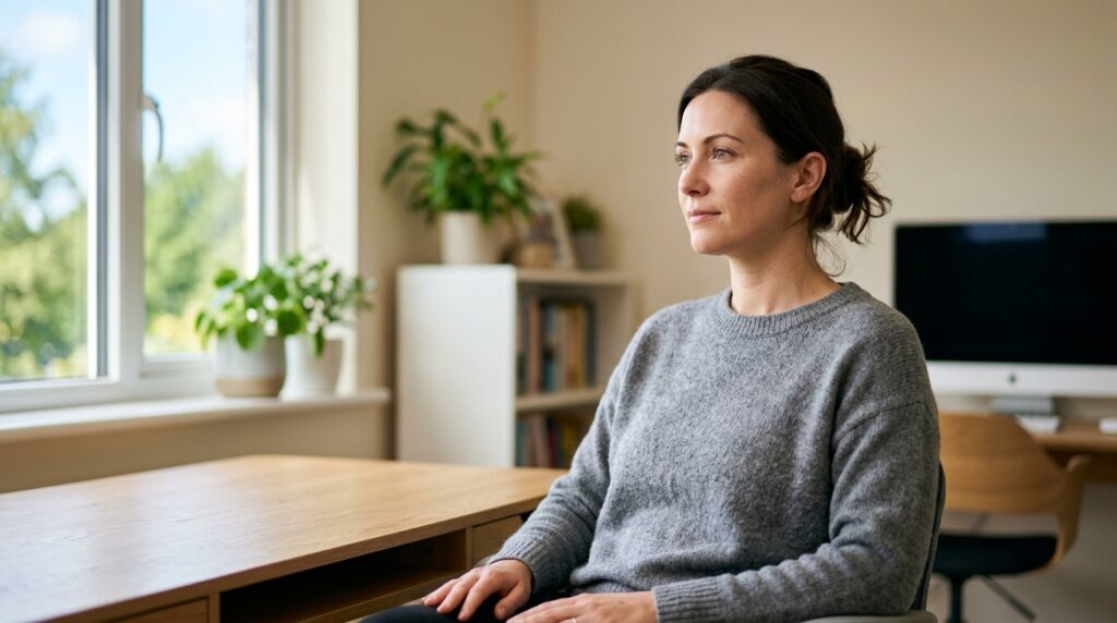 눈 건강을 위해 눈 운동을 하거나 눈 주변을 마사지하는 사람의 일러스트